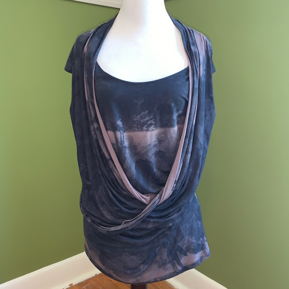 Ronen Chen tie dye drape top in size 4
